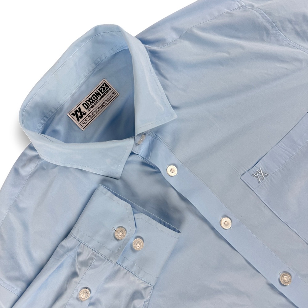 Dixxon Button Down Shirt Mens 2XL Blue Long Sleeve Performance‎ Bamboo Casual
